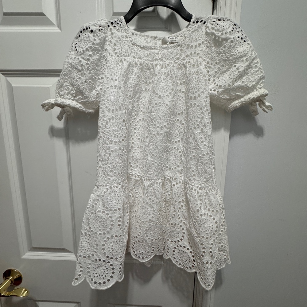 Sea New York White Eyelet Lace Kids Dress size 8 y